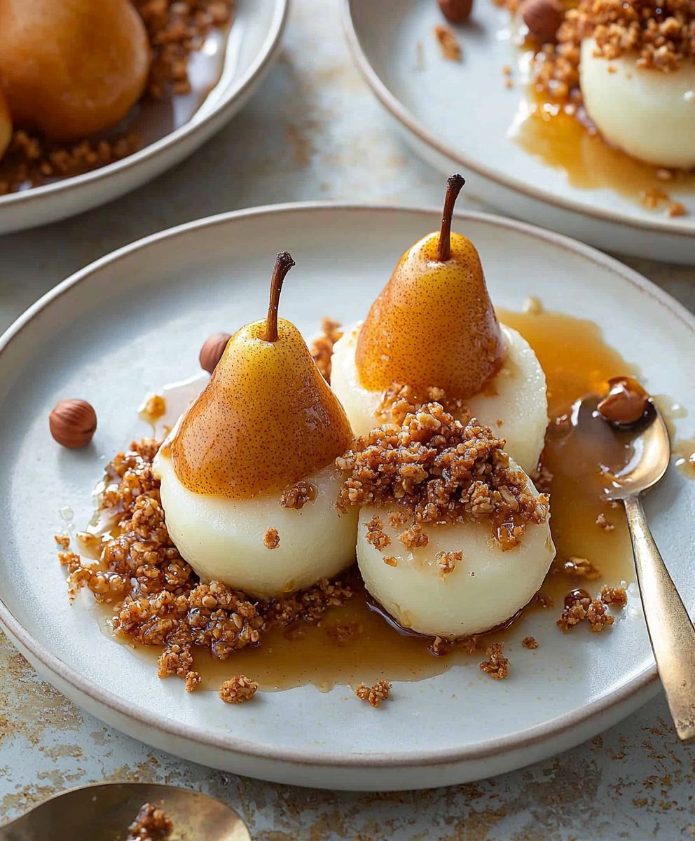 Chai Poached Pears Dessert