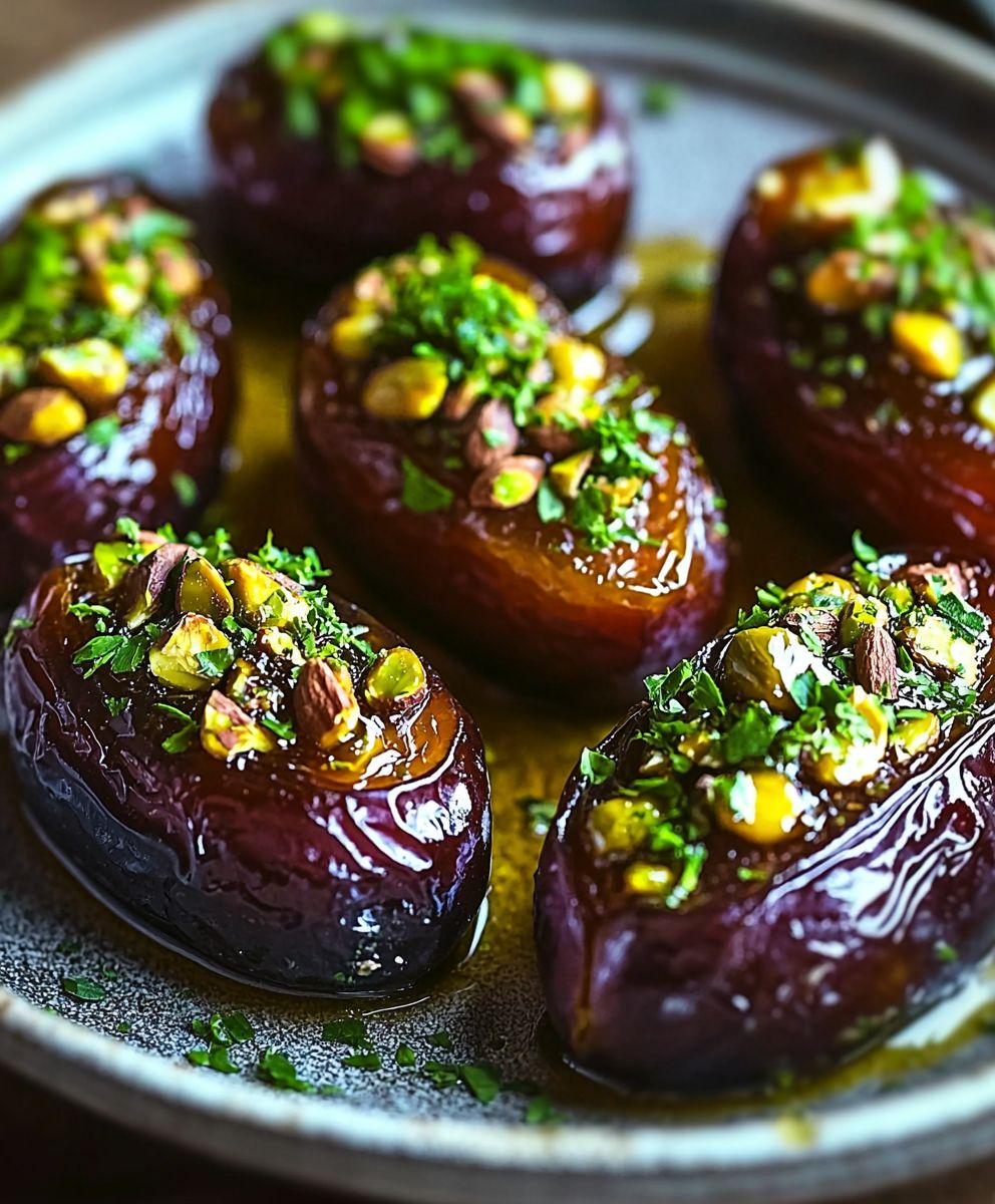 Honey Pistachio Stuffed Dates