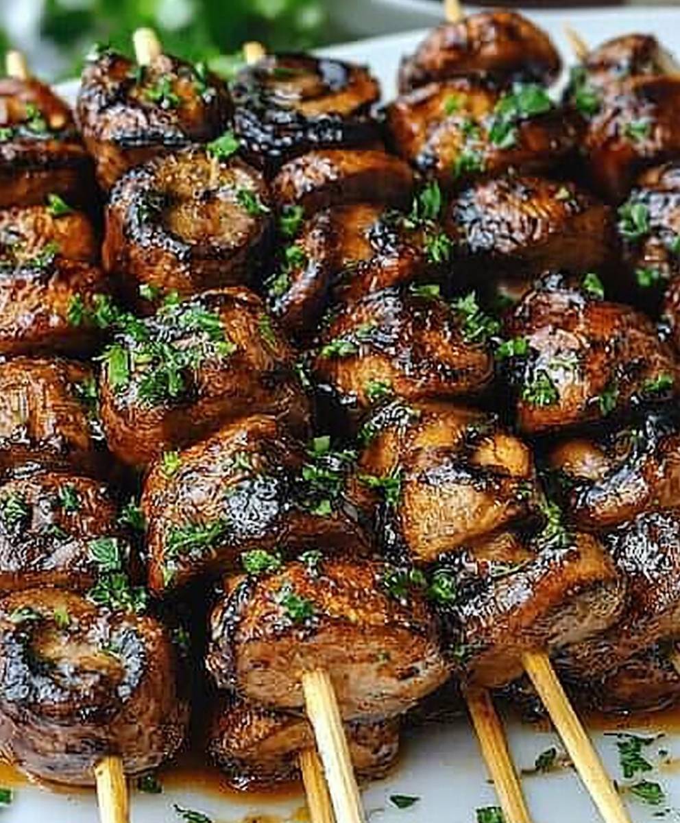 Balsamic Marinated Mushroom Kabobs