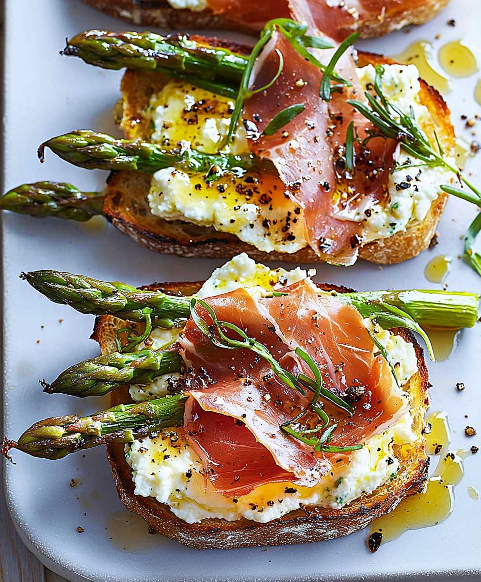 Asparagus Ricotta Toasts