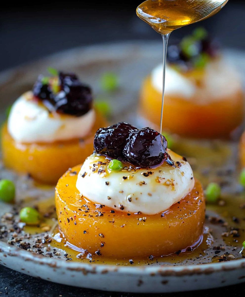 Pan Seared Peaches Yogurt