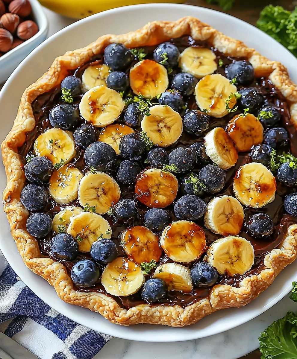 Chocolate banana hazelnut galette