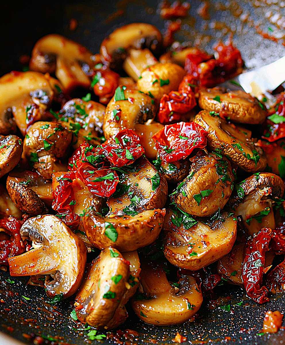 Garlic Mushrooms Sun-Dried Tomatoes