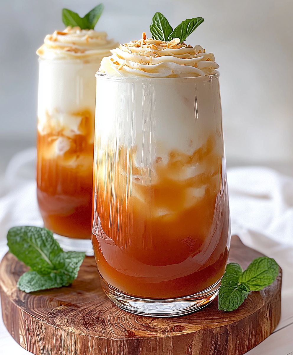 Coconut Macaron Thai Iced Tea