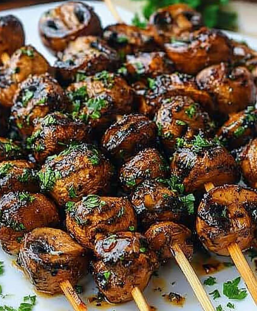 Balsamic Marinated Mushroom Kabobs