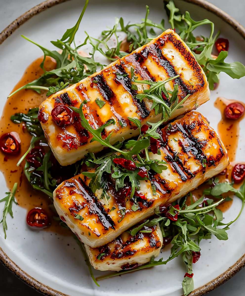 Grilled Halloumi with Chilli Glaze
