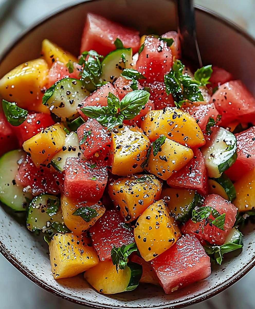 Peach Watermelon Salad