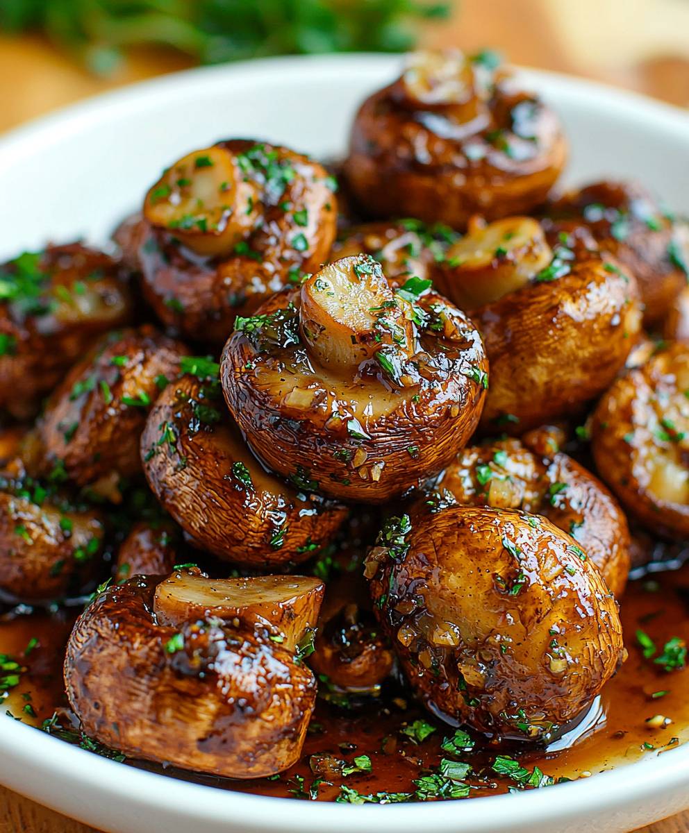 Garlic Balsamic Roasted Mushrooms