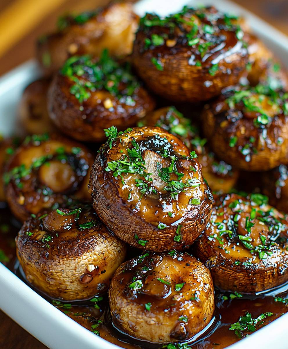 Garlic Balsamic Roasted Mushrooms