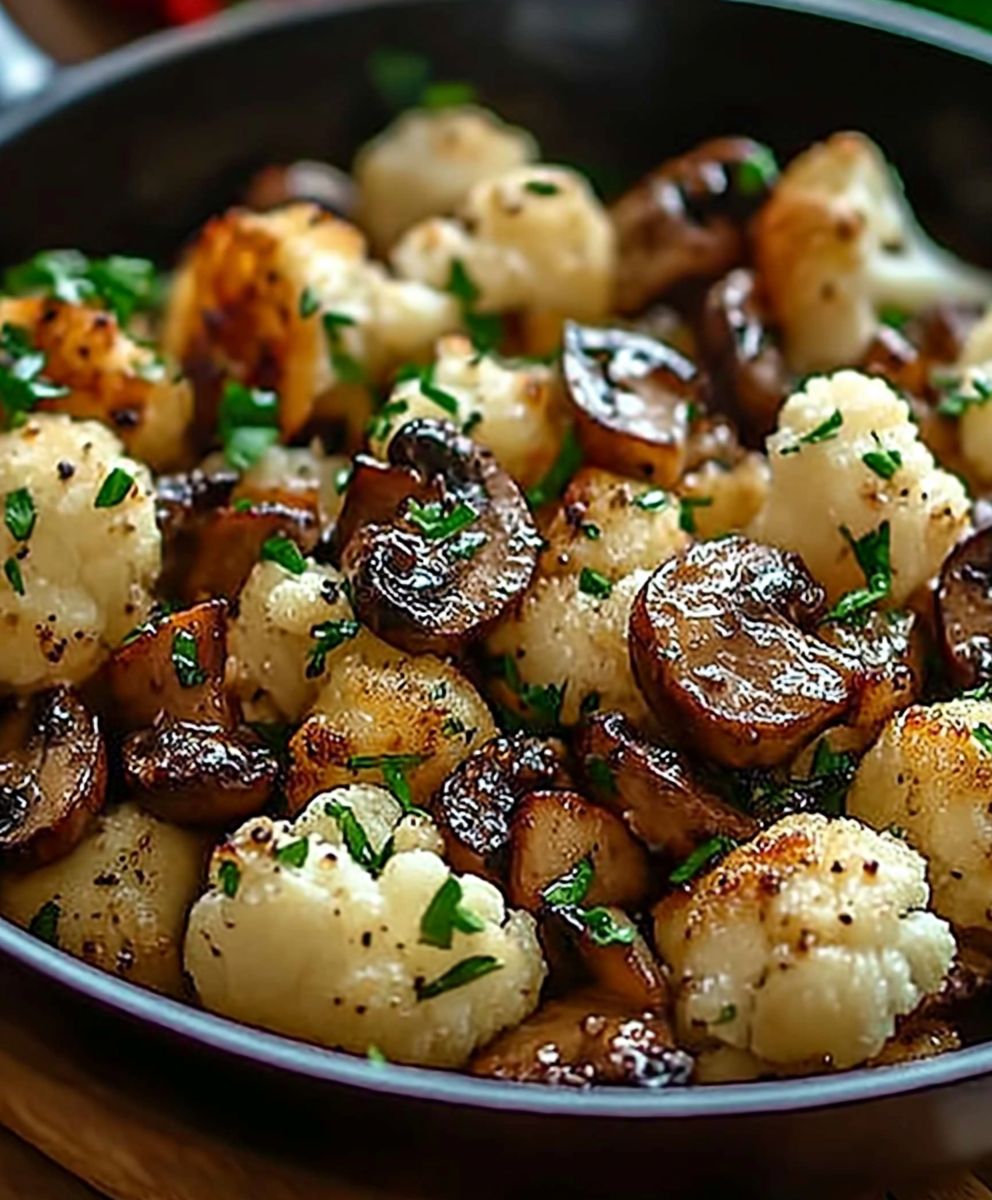 Garlic Cauliflower Mushroom Skillet
