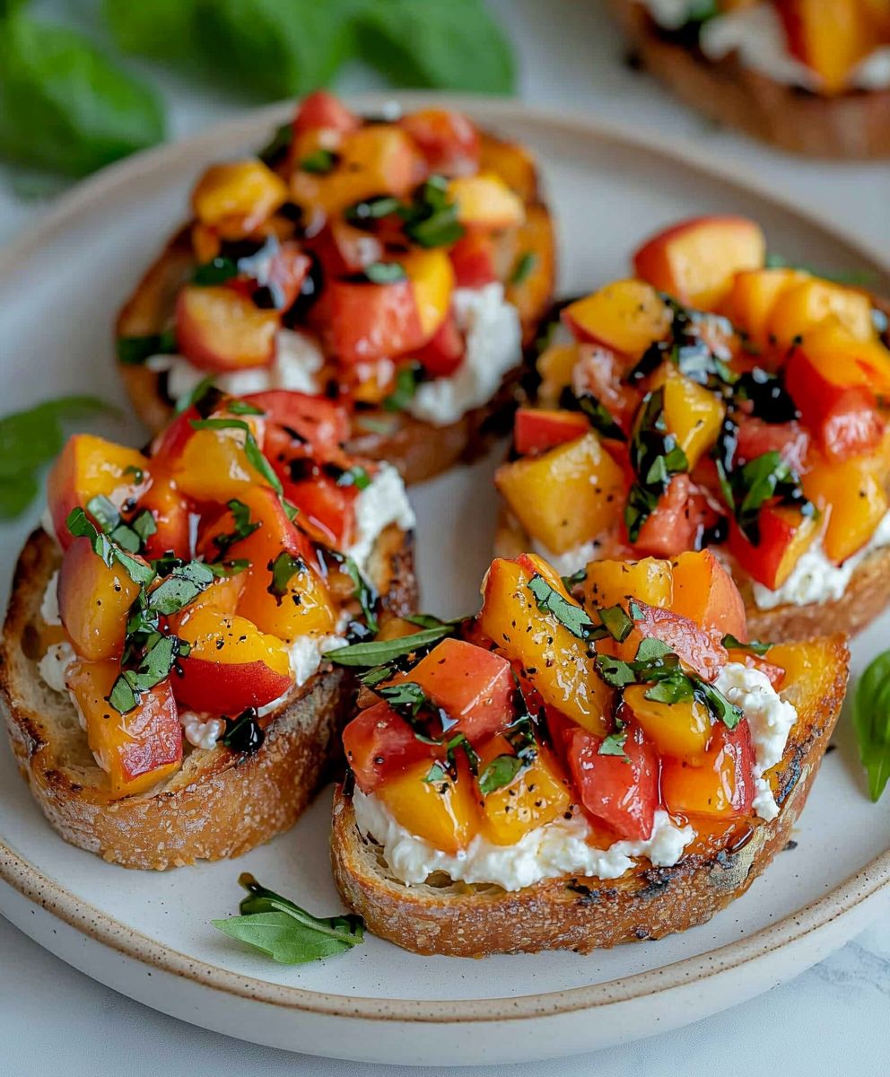 Peach Bruschetta Whipped Ricotta