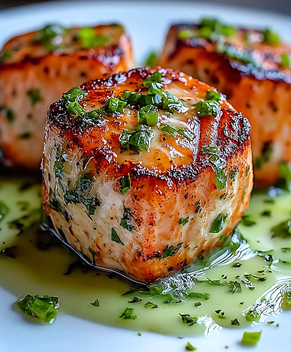 Salmon balls avocado sauce
