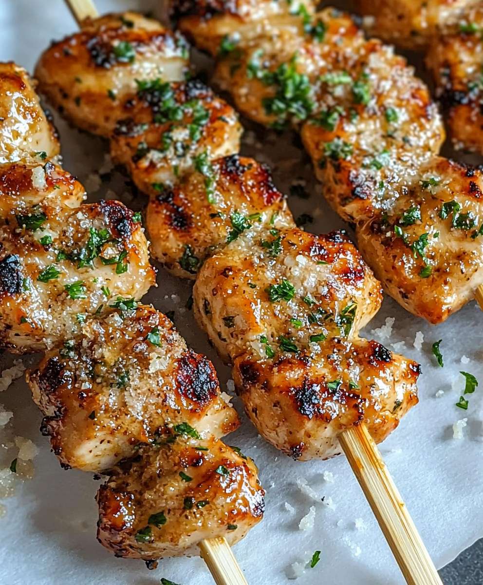 Garlic Parmesan Chicken Skewers