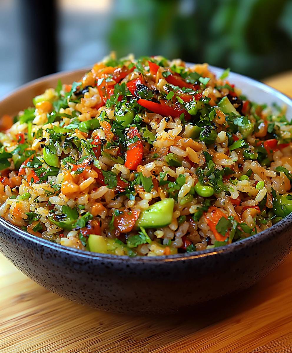 Knuspriger Reissalat Erdnuss Chili