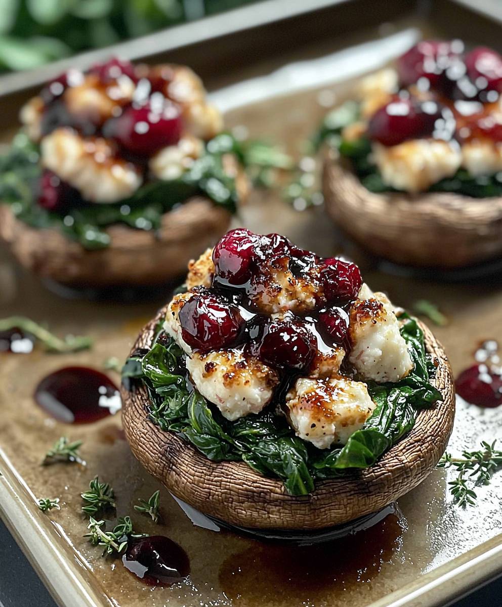 Balsamic Glazed Stuffed Mushrooms