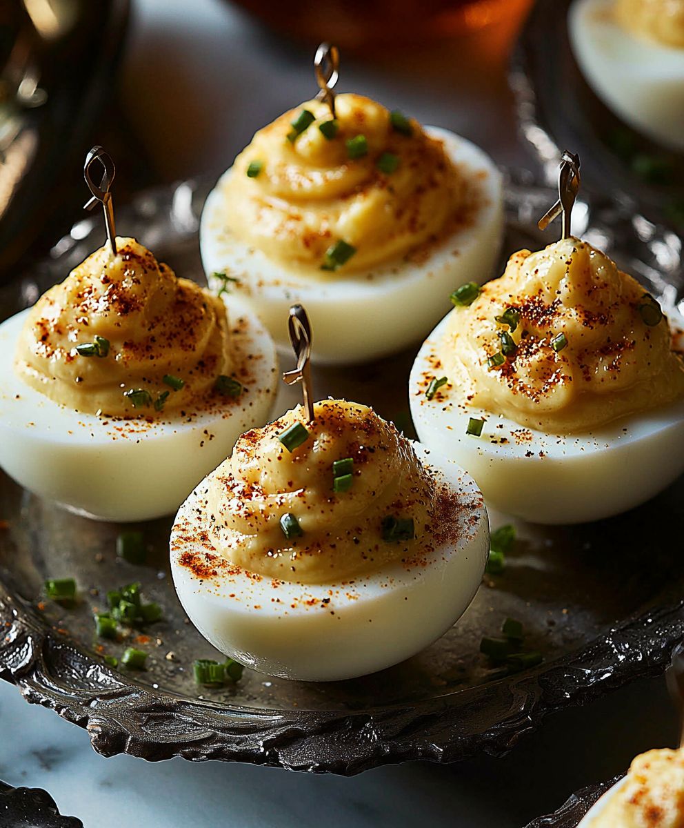 Dirty Martini Deviled Eggs