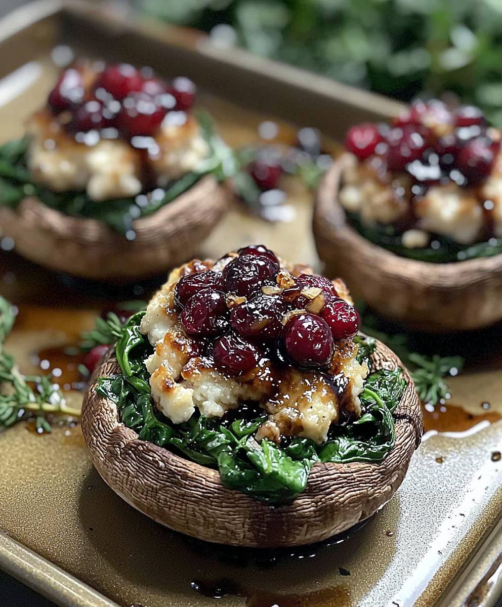 Balsamic Glazed Stuffed Mushrooms