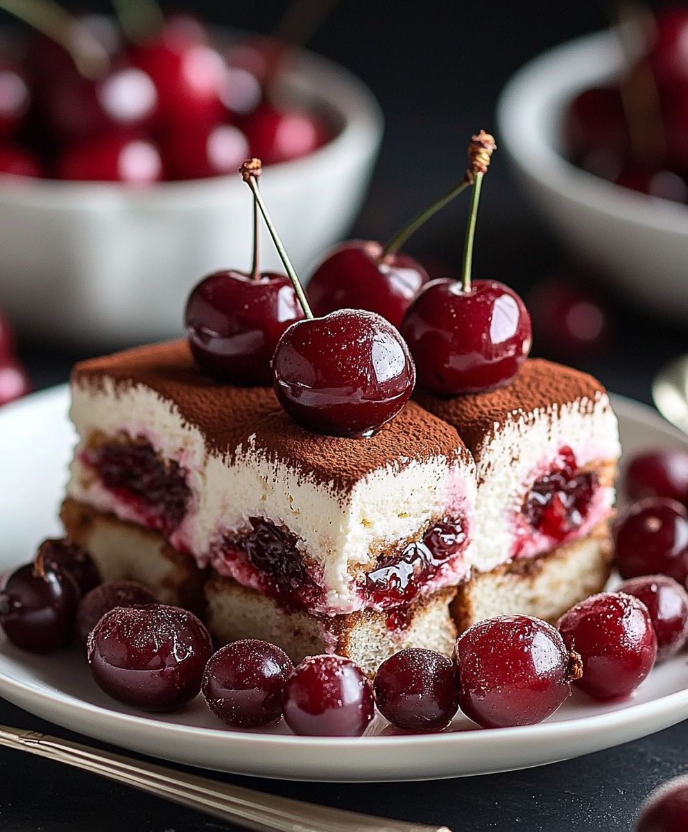Cherry Amaretto Tiramisu dessert