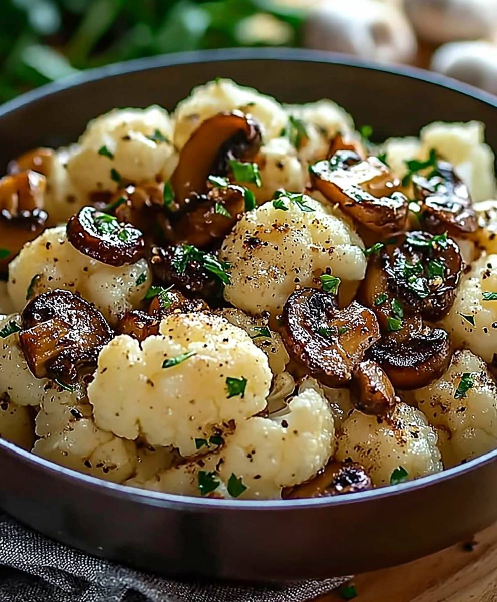 Garlic Cauliflower Mushroom Skillet
