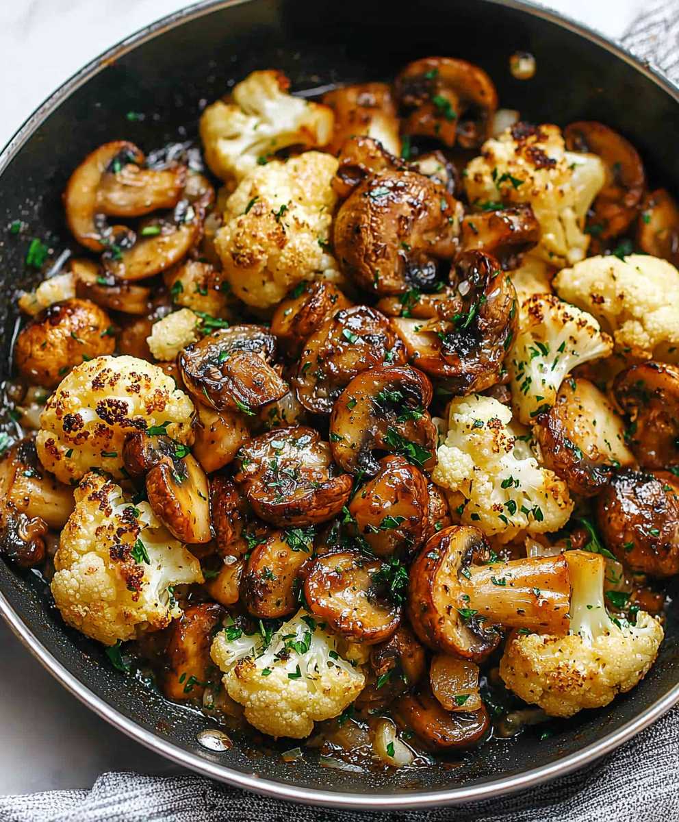 Garlic Mushrooms Cauliflower Skillet
