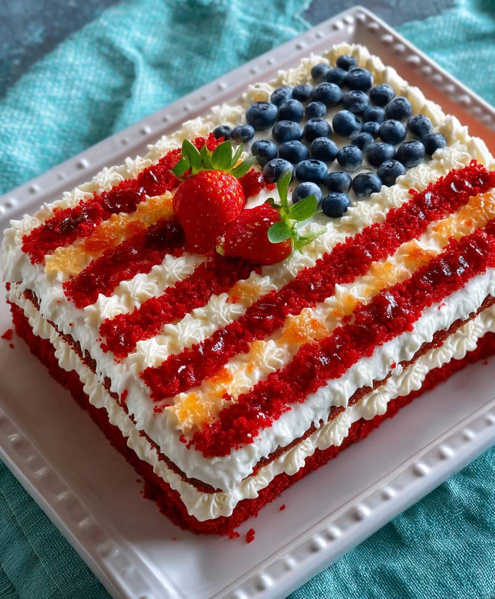Gluten Free American Flag Cake