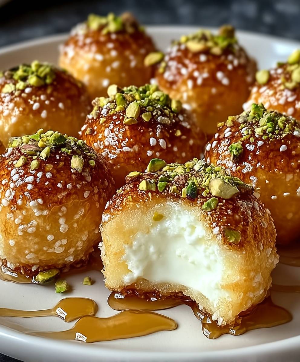 Ricotta pistachio honey bites