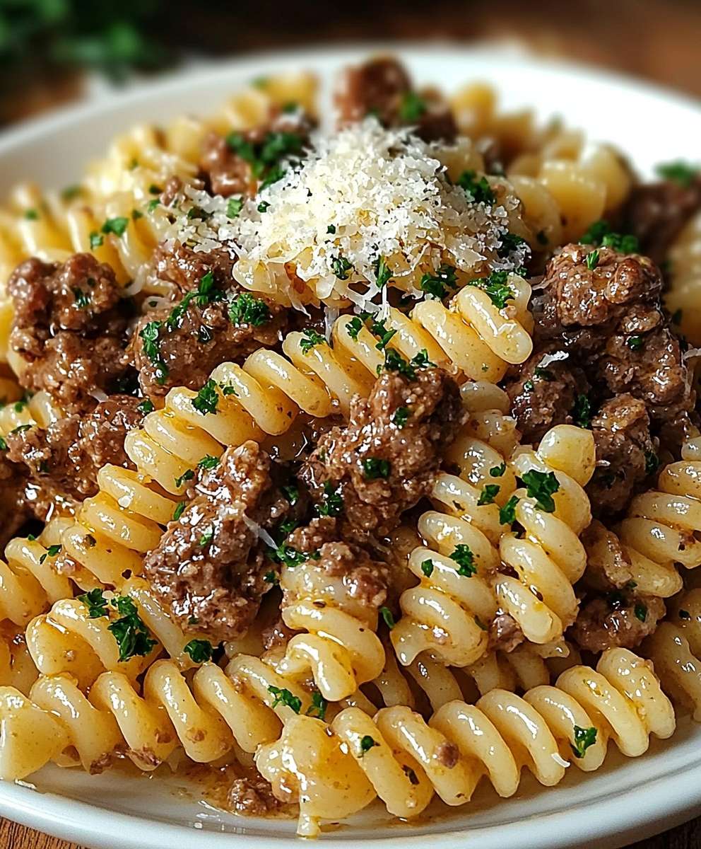Garlic Parmesan Beef Rotini