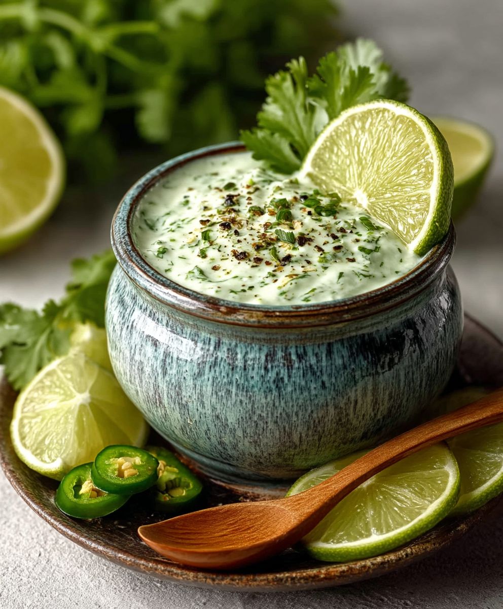 Cilantro Garlic Jalapeno Lime Sauce