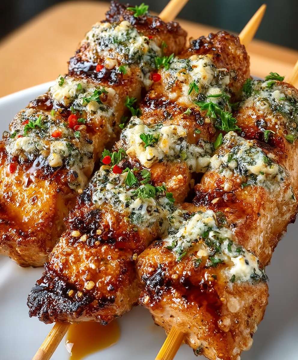 Garlic Parmesan Chicken Skewers