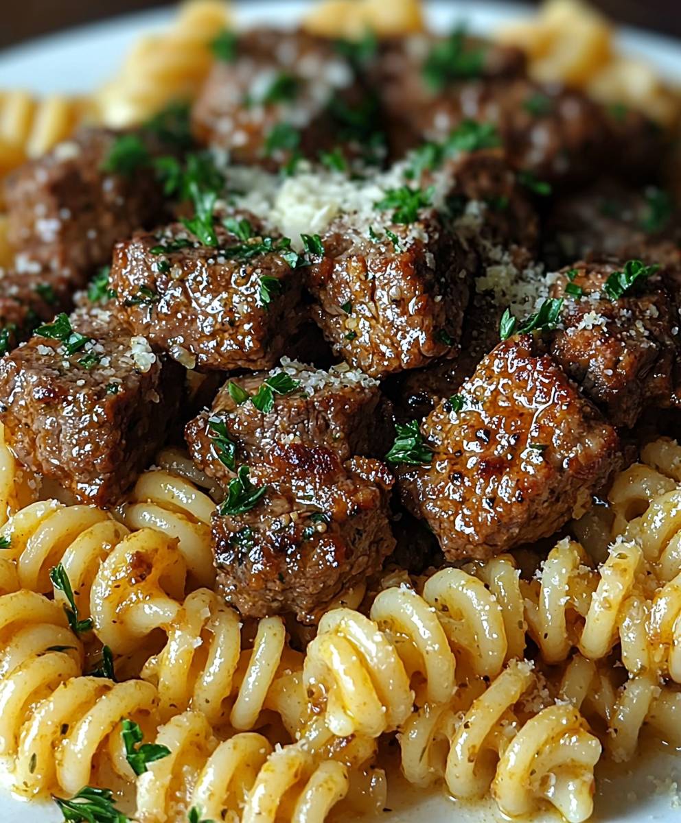 Garlic Parmesan Beef Rotini