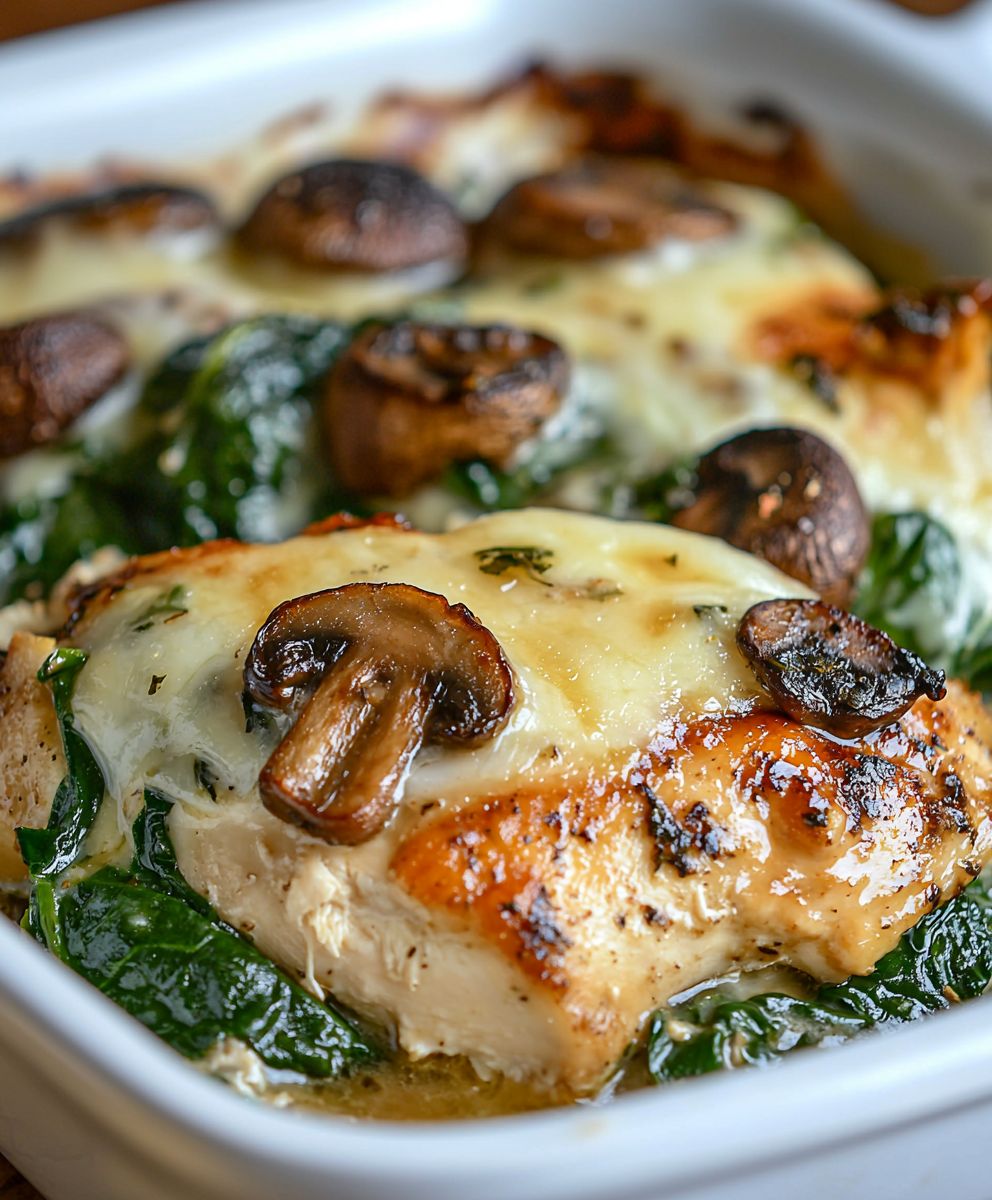 Low Carb Chicken Spinach Mushroom