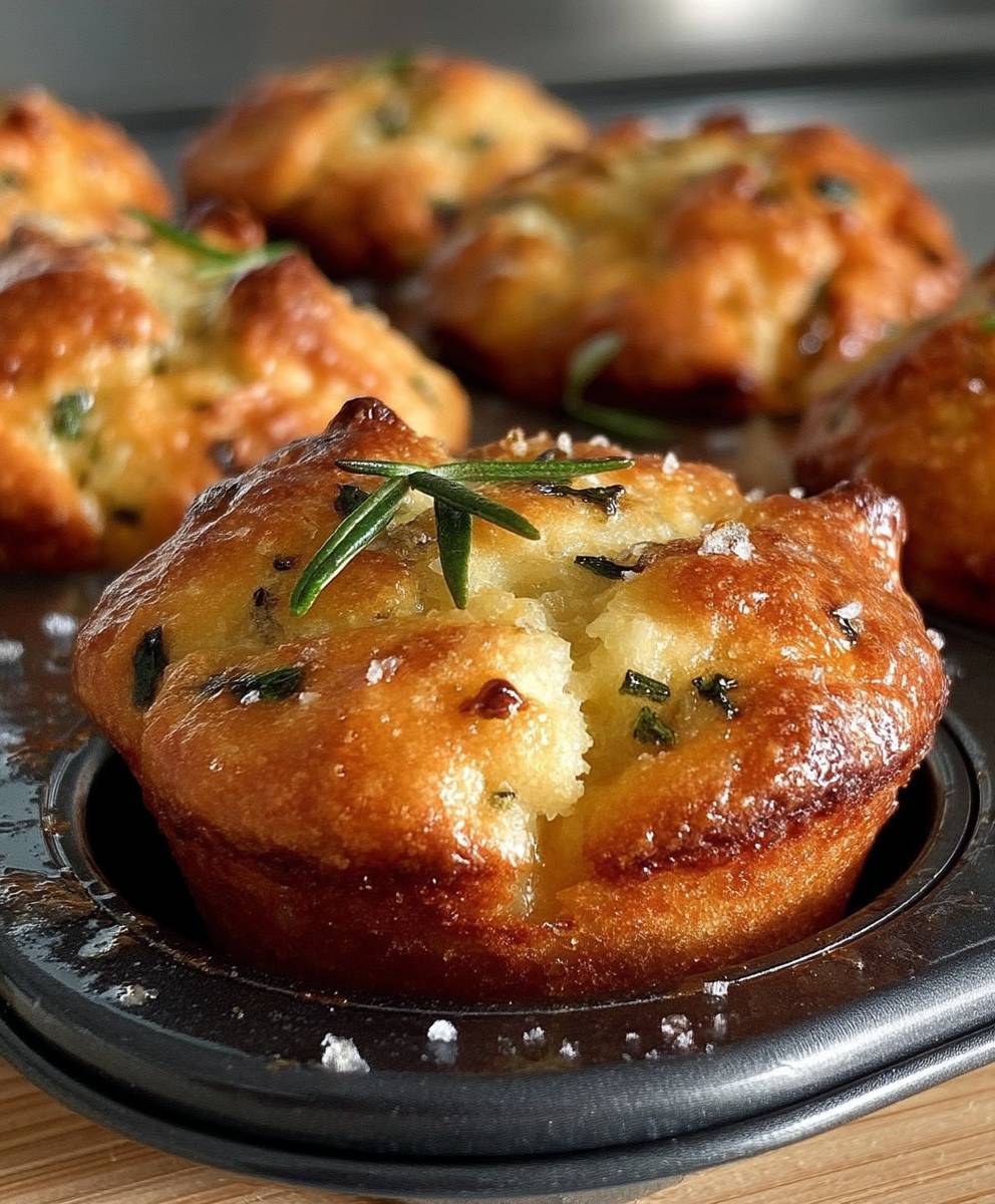 Rosemary Garlic Focaccia Muffins