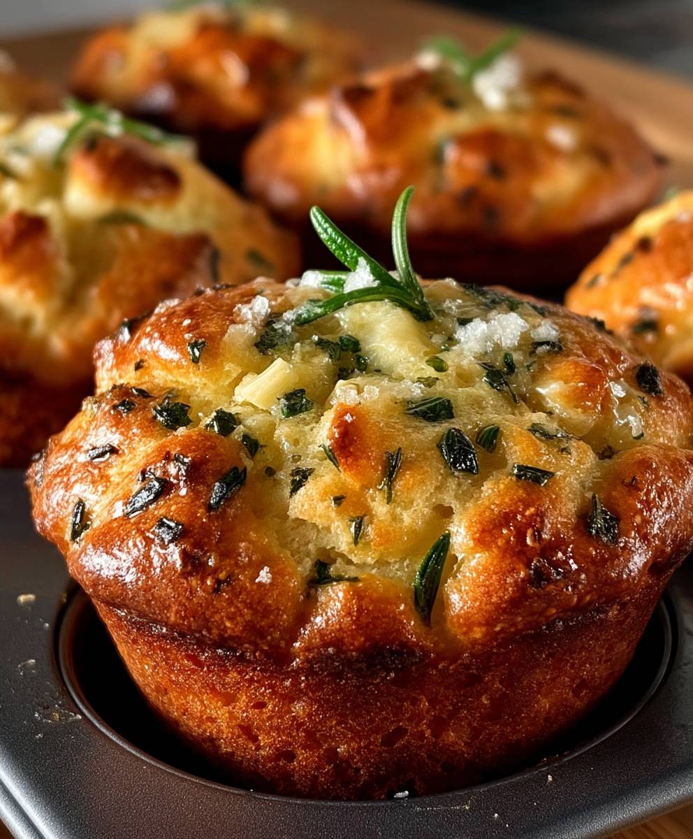 Rosemary Garlic Focaccia Muffins