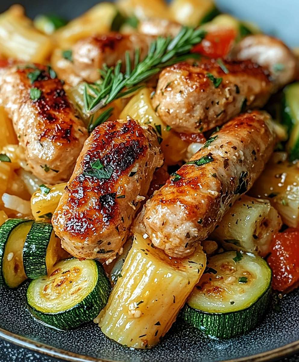 Chicken sausages zucchini