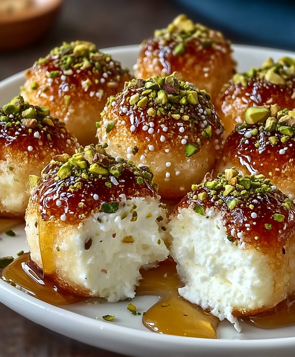 Ricotta pistachio honey bites