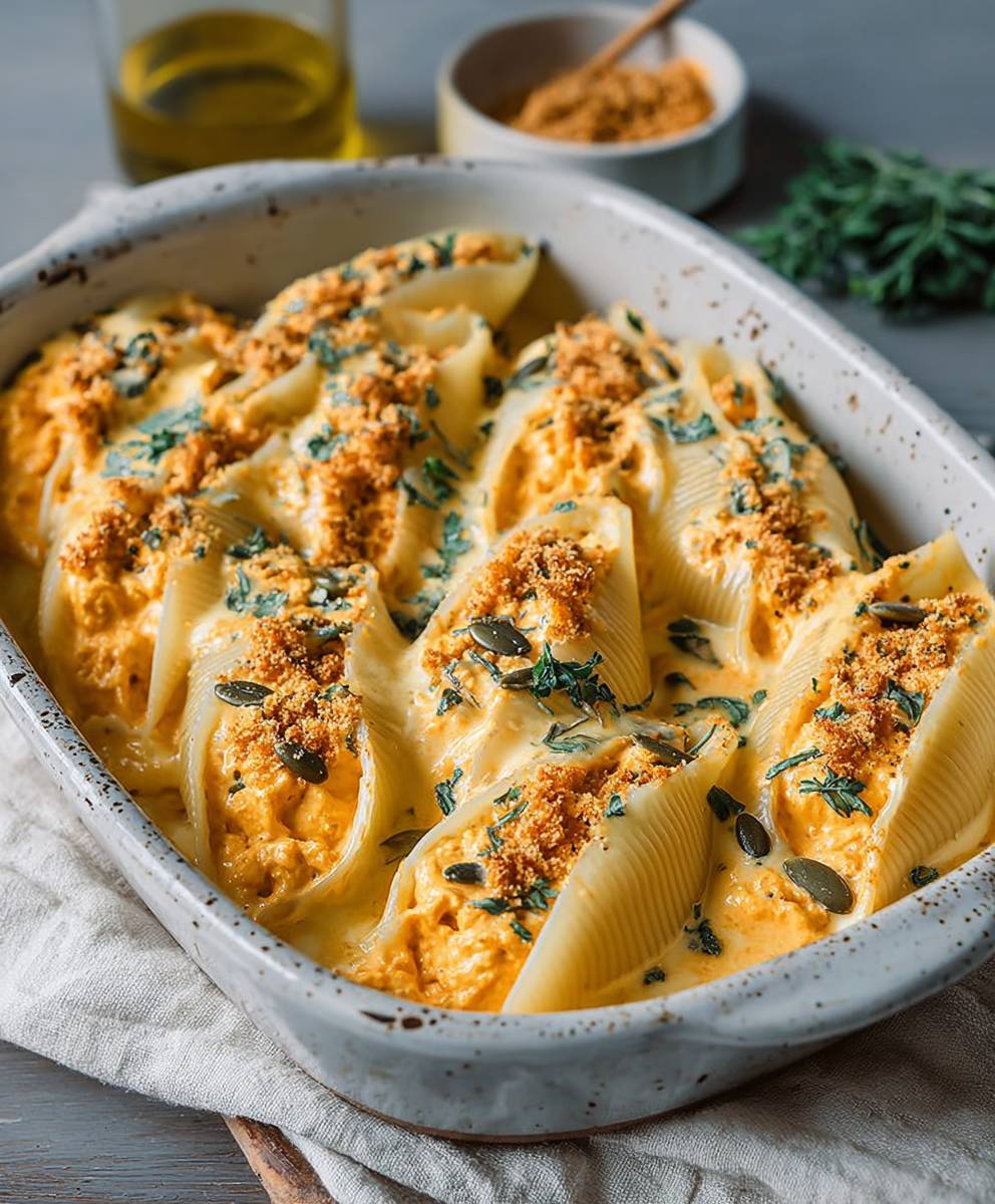 Vegan Pumpkin Stuffed Shells