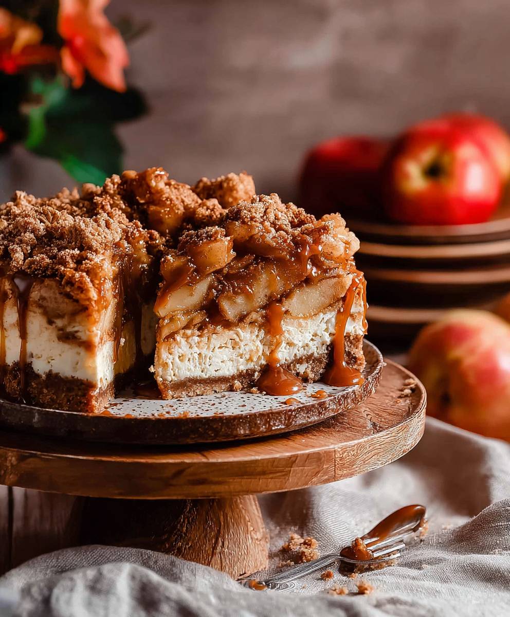 Caramel Apple Pie Cheesecake