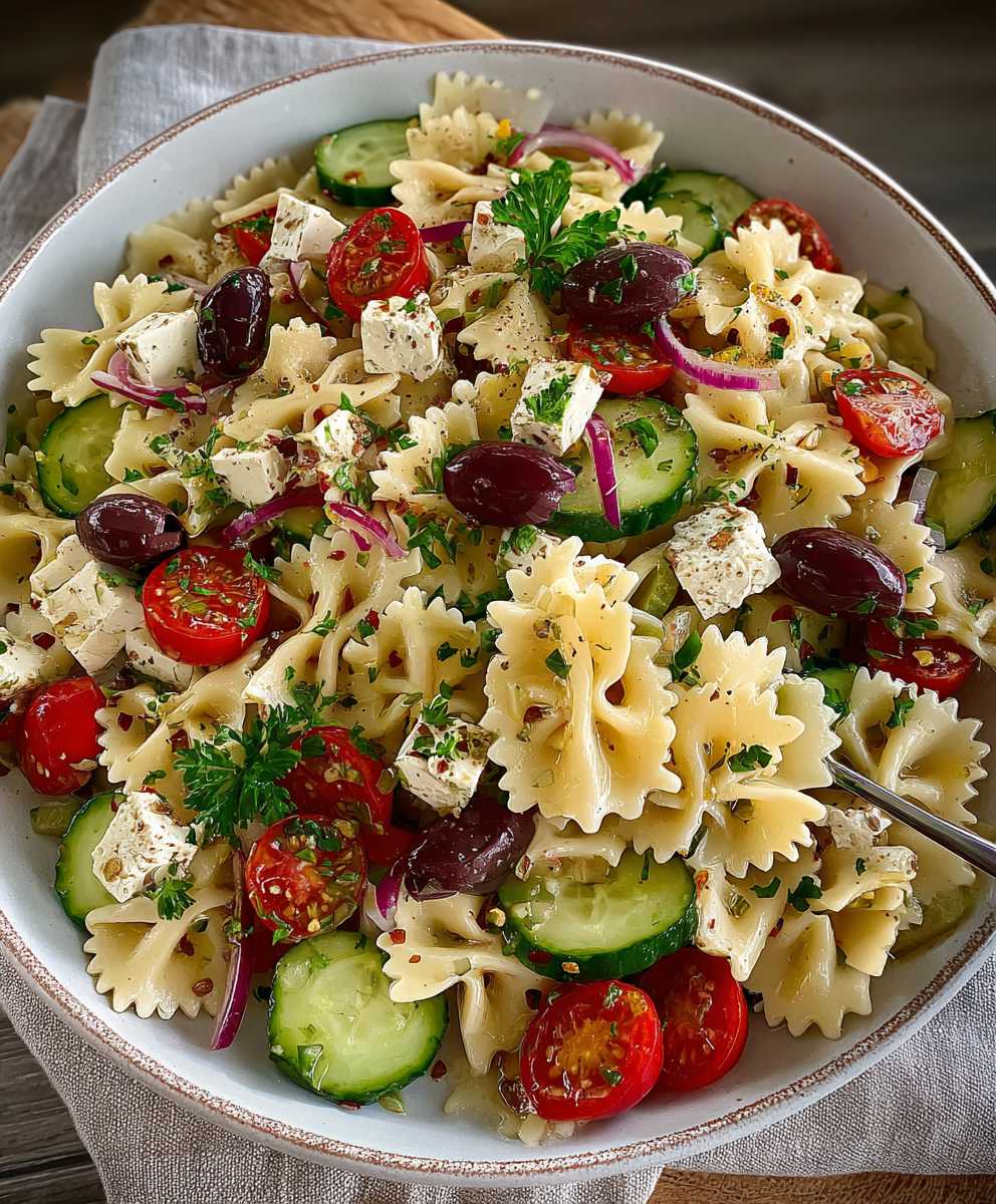 Healthy Greek Pasta Salad
