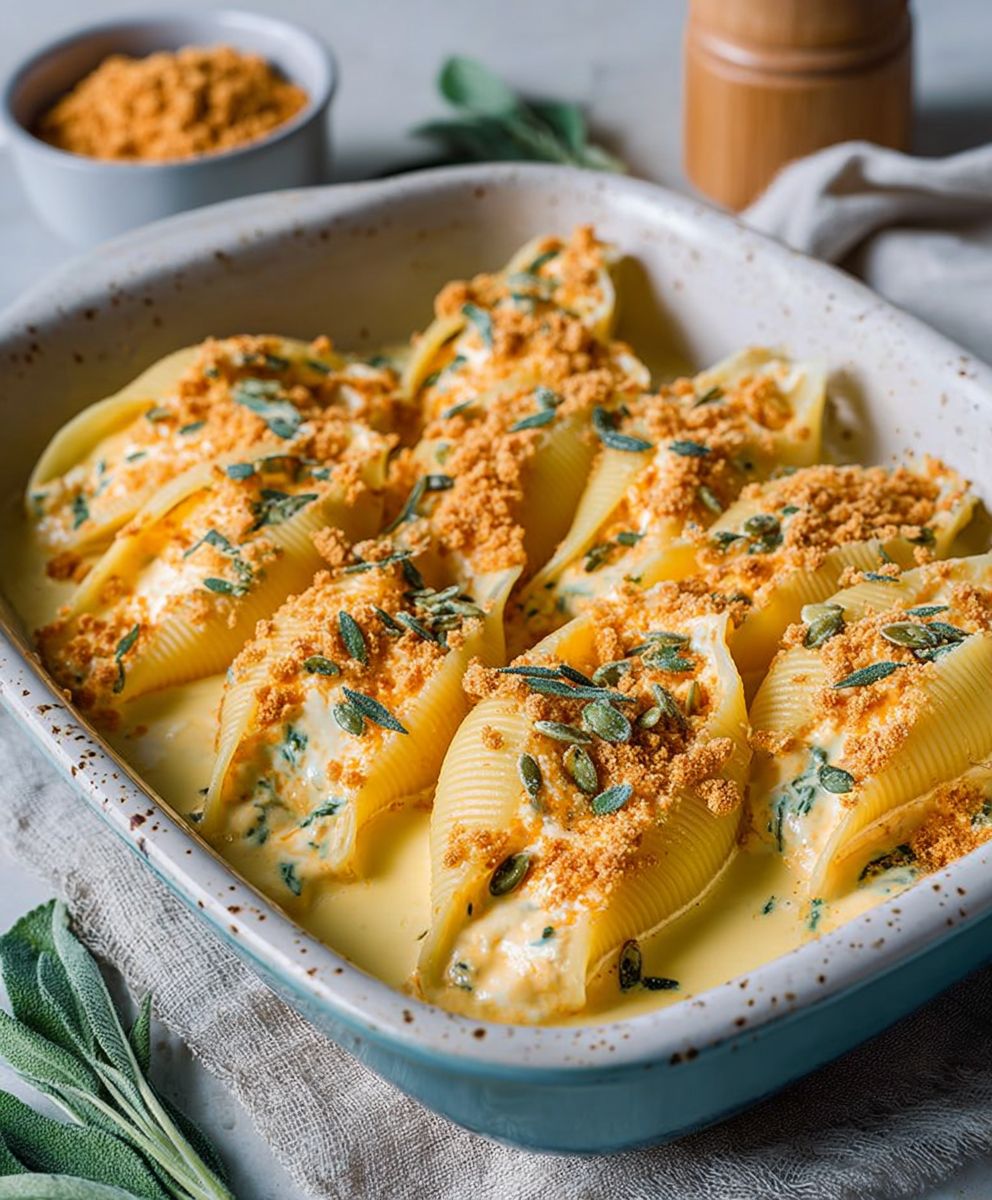 Vegan Pumpkin Stuffed Shells