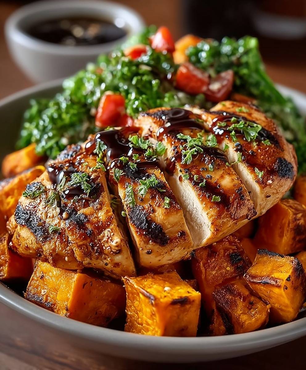 Grilled Chicken Sweet Potato Bowl