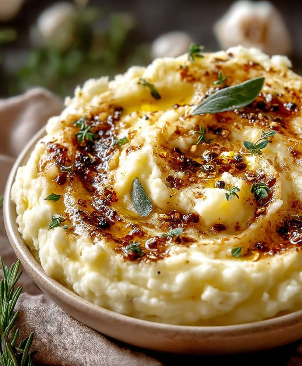 Brown Butter Garlic Mashed Potatoes