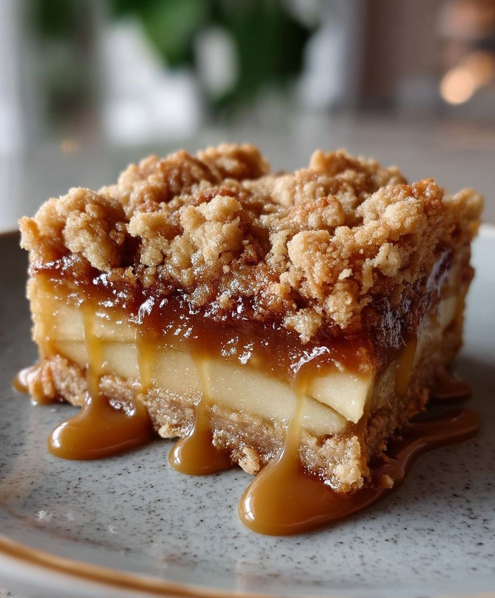Salted Caramel Apple Crumble Bars