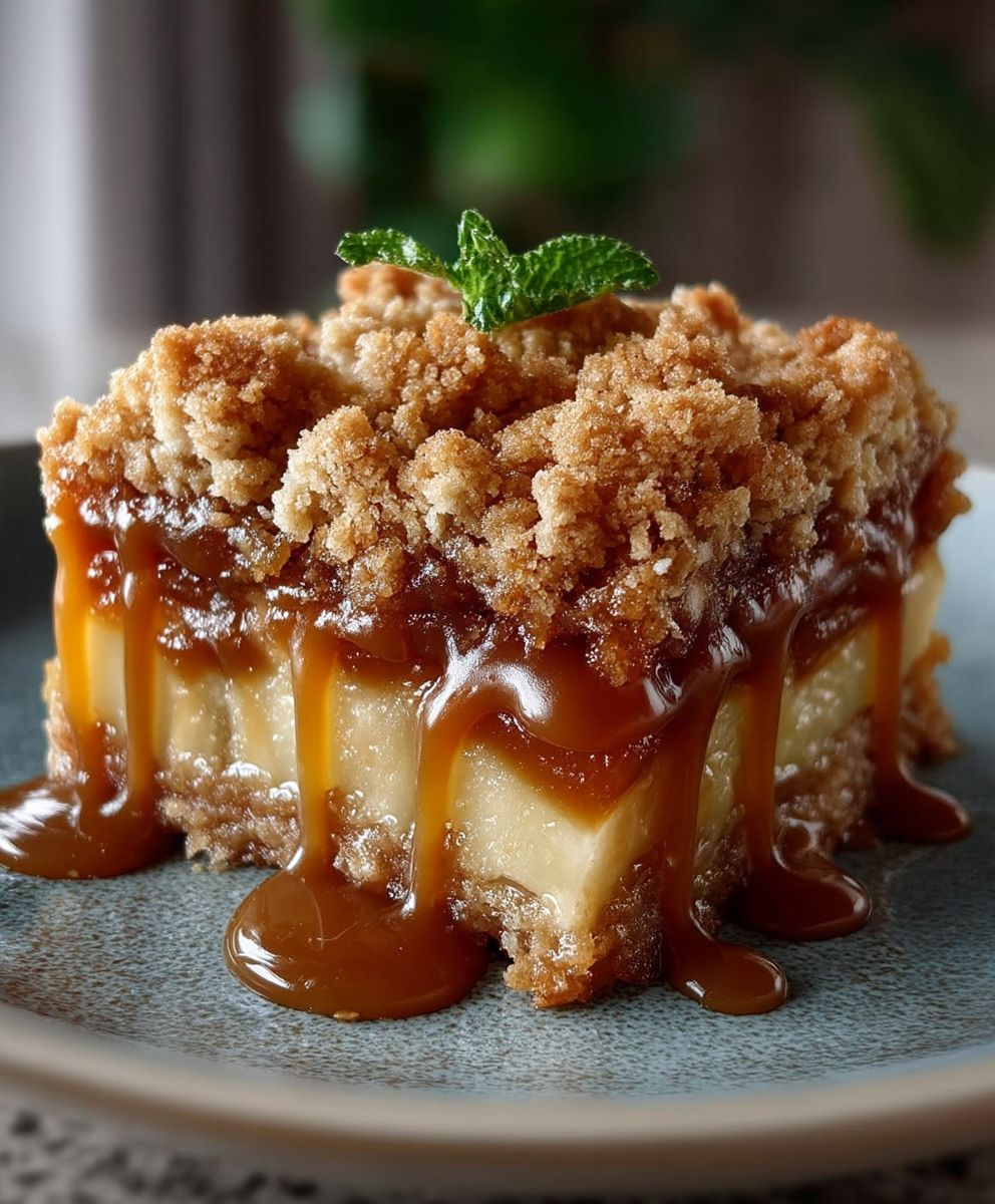 Salted Caramel Apple Crumble Bars