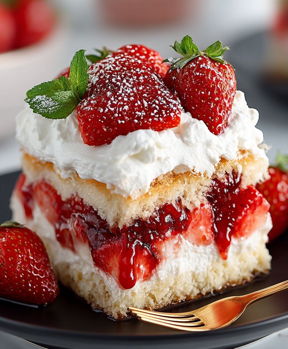Strawberry Shortcake Poke Cake