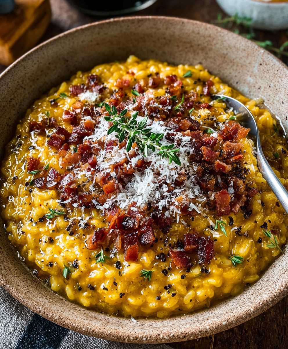 Pumpkin Risotto Bacon Parmesan