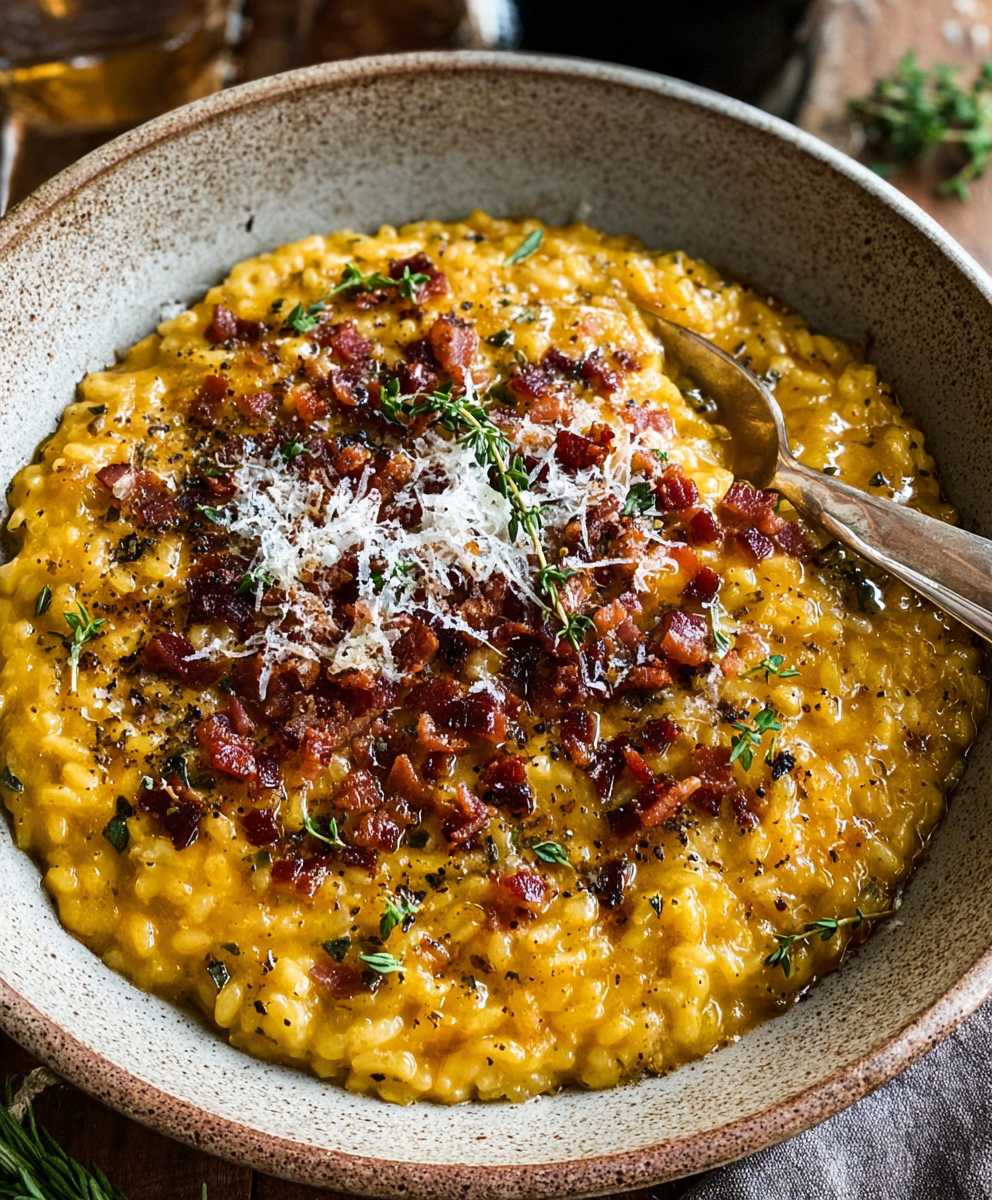 Pumpkin Risotto Bacon Parmesan