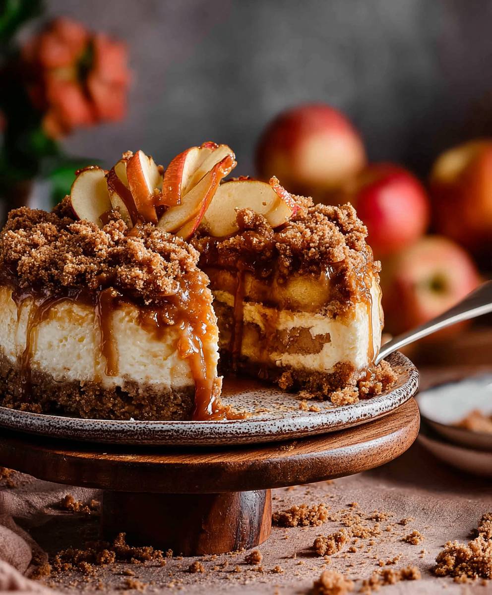 Caramel Apple Pie Cheesecake