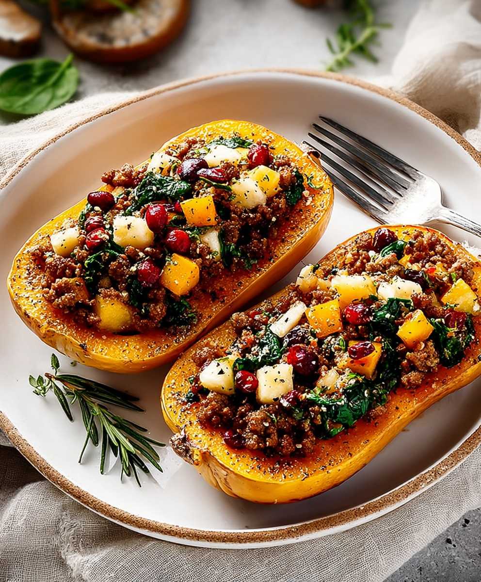 Sausage Stuffed Butternut Squash
