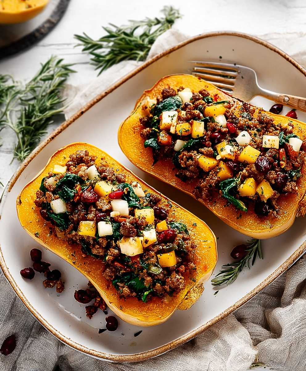 Sausage Stuffed Butternut Squash