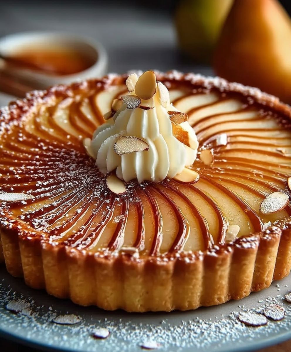 Caramelized Pear Almond Tart